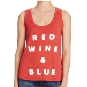 Wildfox Los Angeles Red Wine & Blue Tank Top XS